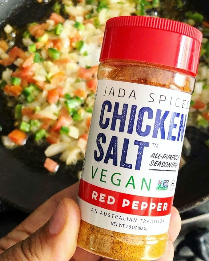 JADA Spices Chicken Salt Spice and Seasoning - Red Pepper Flavor 3PACK - Hot! Vegan Keto &amp Paleo Friendly - Perfect for Cooking BBQ Grilling Rubs Popcorn and more - Preservative &amp Additiv