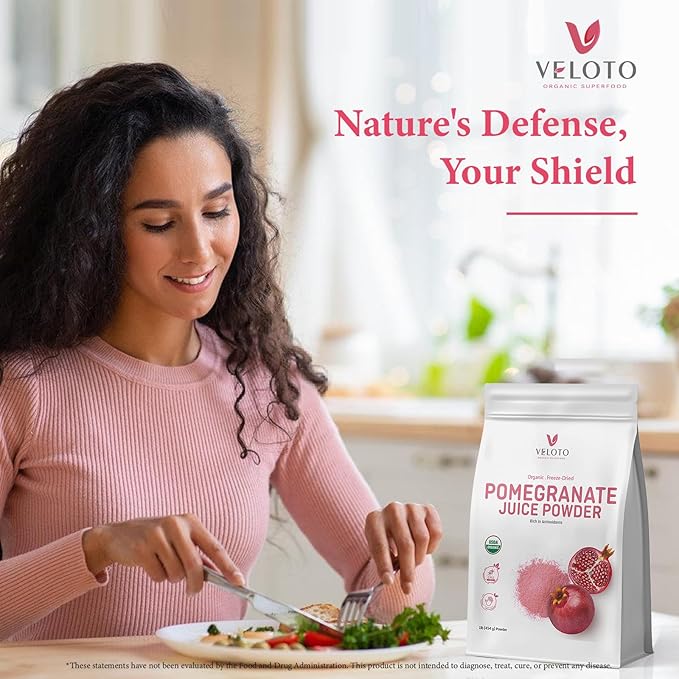 Organic Pomegranate Juice Powder Pure Pomegranate -Fruit Freeze Dried Powder Natural Vitamin C Vegan Sweetener Superfoods for Smoothies Yogurt &amp Shake Gluten Free Non GMO 1 lb