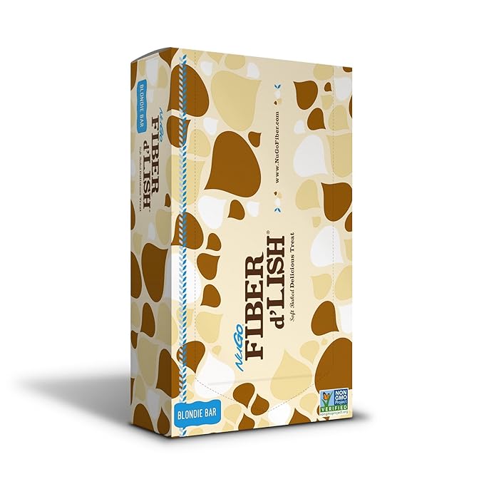 NuGo Fiber d'Lish Blondie 16 Count and Blueberry Cobbler 16 Count Bars 12g Fiber 150-160 Calories