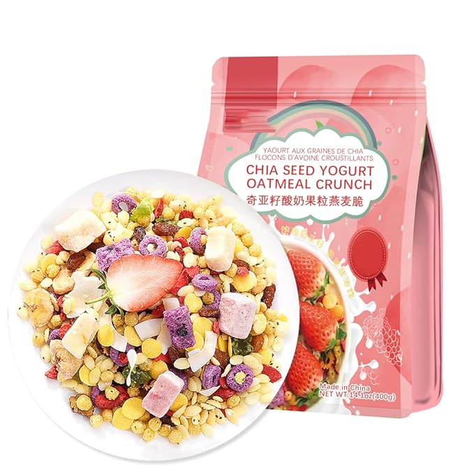 SIJIYUNLI-Chia Seed Yogurt Oatmeal Crunch 400g/14.1oz Nutritional breakfast low sugar CongeeDietary Fiber