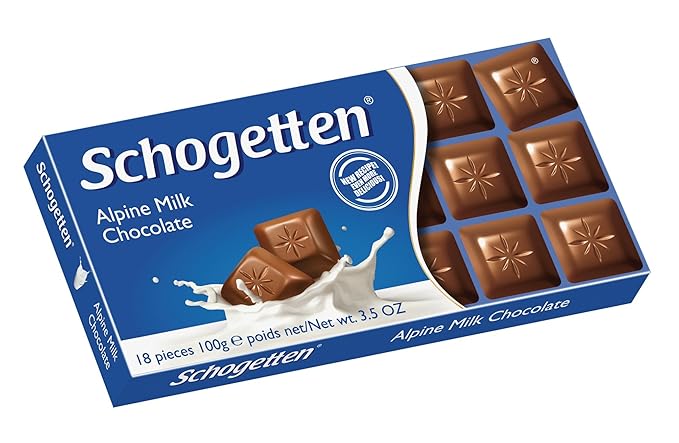Schogetten Original German Chocolate Assortment Candy Bars Pre-selected Bundle of 4-Dark Chocolate White Chocolate Alpine Hazelnut 4x100g
