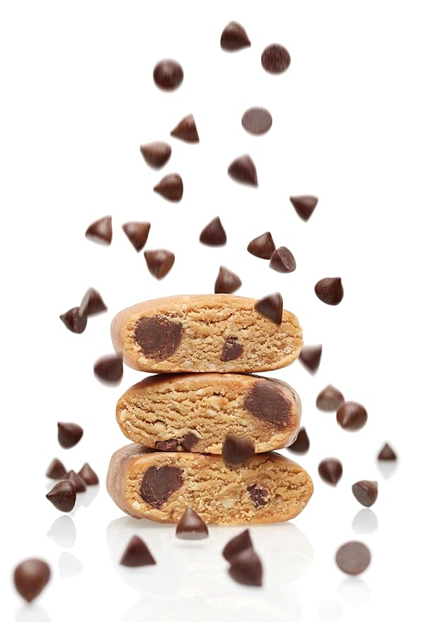 Raw Rev Vegan High-Protein Bars Chocolate Chip Cookie Dough 12g Plant Protein 11g Fiber Keto Non-GMO 1.6 Oz Pack of 36