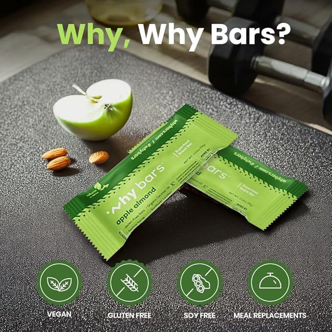 Superfood Protein Bars 2.04 Ounce Bars - Protein Bar Superfood Gluten Free Non GMO Organic Vegan Simple Ingredients (Apple Almond)