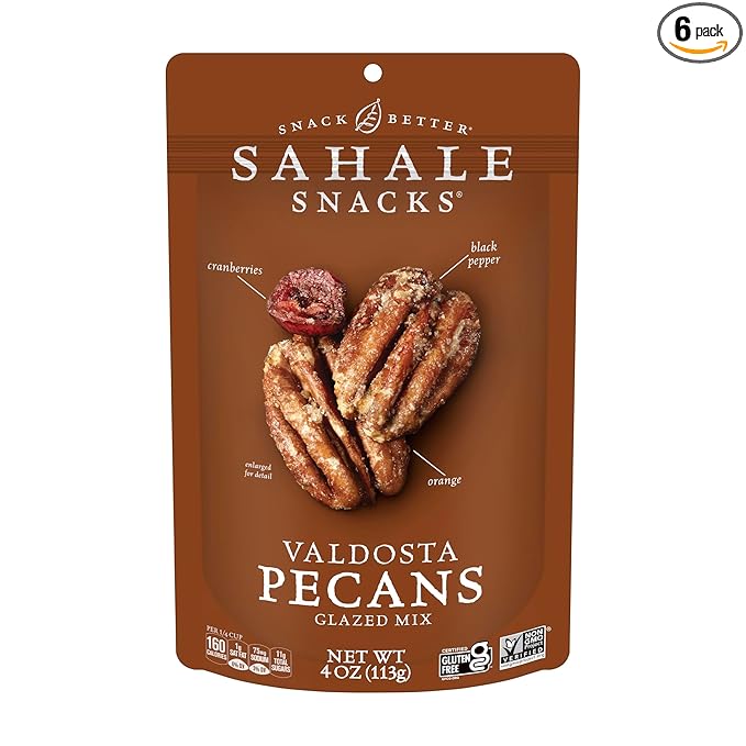 Sahale Snacks Valdosta Pecans Glazed Mix 4 Ounces (Pack of 6)