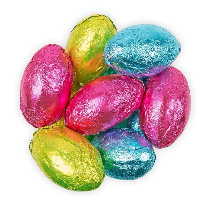 5lb Foiled Easter Milk Chocolate Eggs - Colorful Wrapped Spring Candy For Baskets Egg Hunts &amp Parties (460 Eggs)