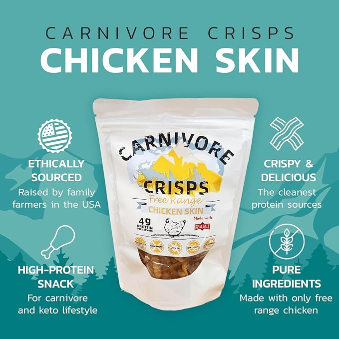 Carnivore Crisps Chicken Skin Mary’s Chicken skins High Protein Keto &amp Carnivore Diet Approved Gluten-Free No Hormones 1.5 oz (Pack of 3)