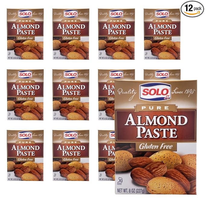 SOLO Almond Paste 8oz (Pack of 12) | Gluten-Free Kosher Certified