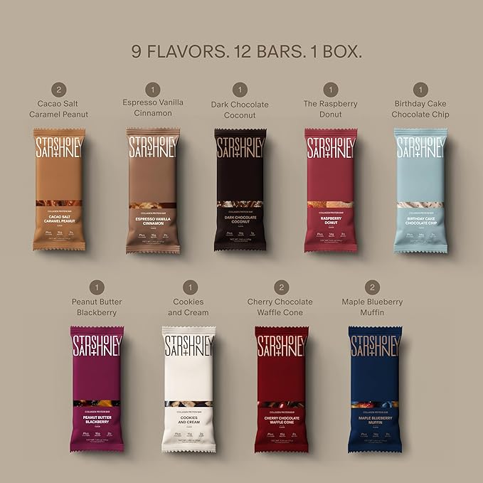 Stars + Honey Protein Bars Tasting Set 14-15g Protein 1-3g Sugar with Collagen Peptides Dairy Free Soy &amp Gluten Free Snacks for Adults Keto Friendly No Seed Oils or Sugar Alcohols 12 Pack