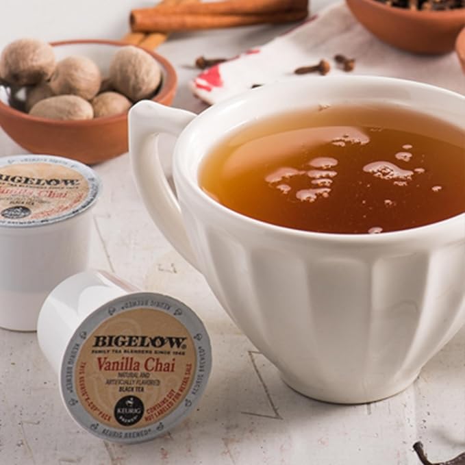 Bigelow Vanilla Chai Black Tea Keurig K-Cup Pods 24 Count Box (Pack of 4) Caffeinated 96 K-Cup Pods Total