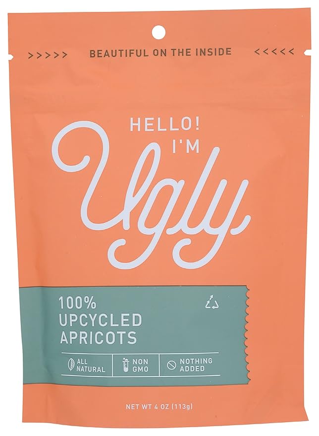 Hello I'm Ugly Upcycled Dried and Diced Apricots All Natural Non GMO Nothing Added 4 Ounce (Pack of 12)