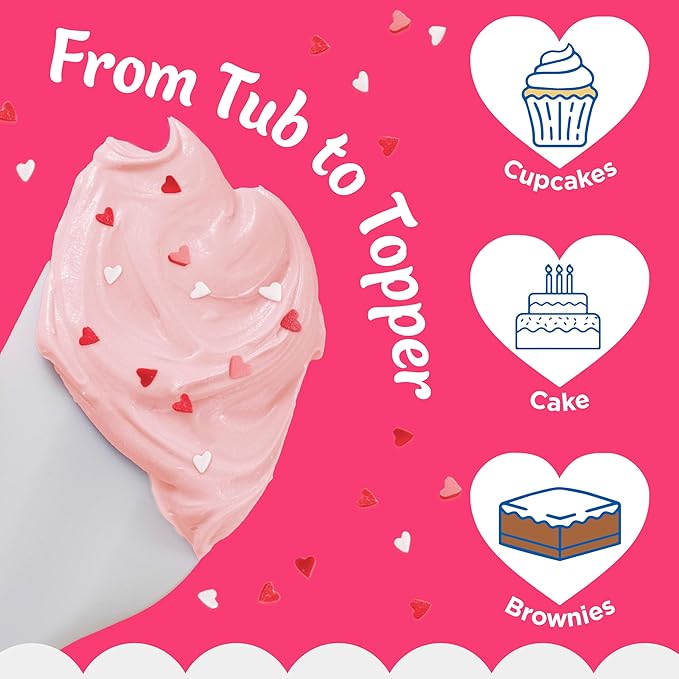 Funfetti Mother's Day Bundle 2 of each: Cake &amp Cupcake Mix with Candy Bits 15.25 oz and Pink Vanilla Frosting with Sprinkles 15.6 oz