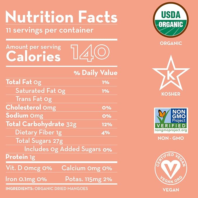 Sunny Fruit Soft Organic Dried Mangoes - 1 Pound Bulk Bag | No Preservatives No Sugar Added | Healthy Naturally Sweet Tropical Dried Fruit Snack | NO SULFIDES NON-GMO VEGAN HALAL KOSHER