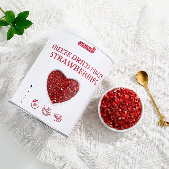 Premium Freeze Dried Strawberries Pieces 16 Oz/1 Lb/454gFrozen Dried Strawberry100% Natural &amp No Additives.