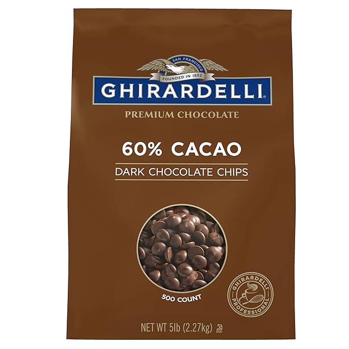 Ghirardelli Chocolate Company 60% Cacao Dark Chocolate Chips 5lb. Bag (Pack of 1)