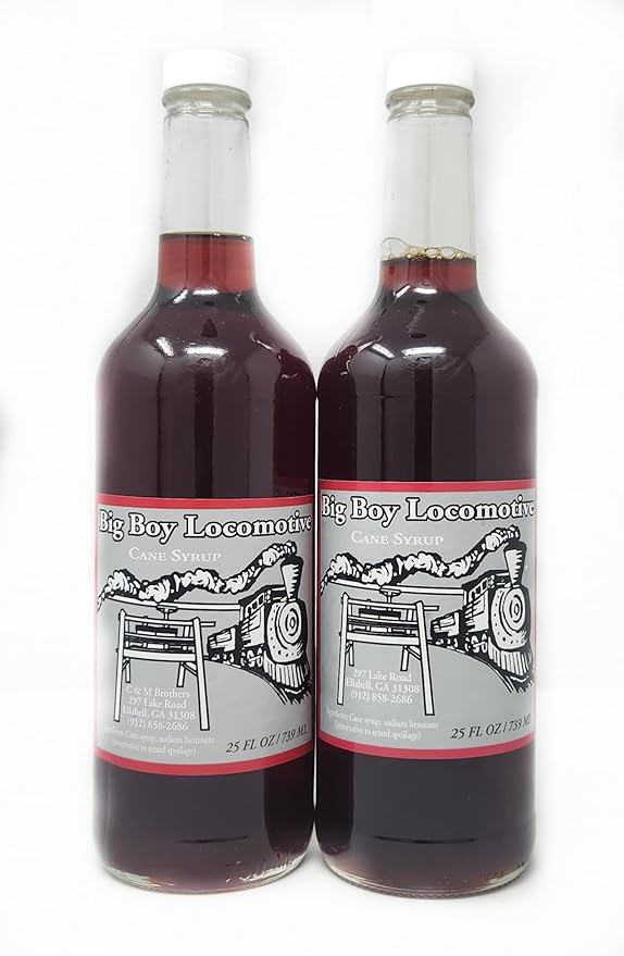 2 Pack Cane Syrup Big Boy Locomotive Bottles Made In Georgia (25oz)