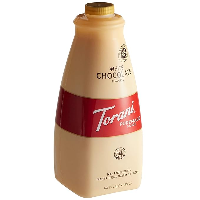 Torani Puremade Sauce White Chocolate Flavor GMO Free &amp Gluten Free 64 Fl. Oz. 1.89 L