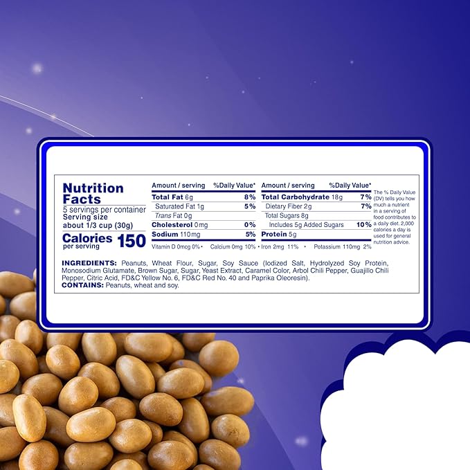 Manzela Japanese-Style Peanuts Bags | Crunchy Oven-Baked Shell with Wheat Flour Classic Salty Taste Family-Friendly Perfect for Kids and Adults Japanese Nuts 40 packs of 50 Gr 1-Pack
