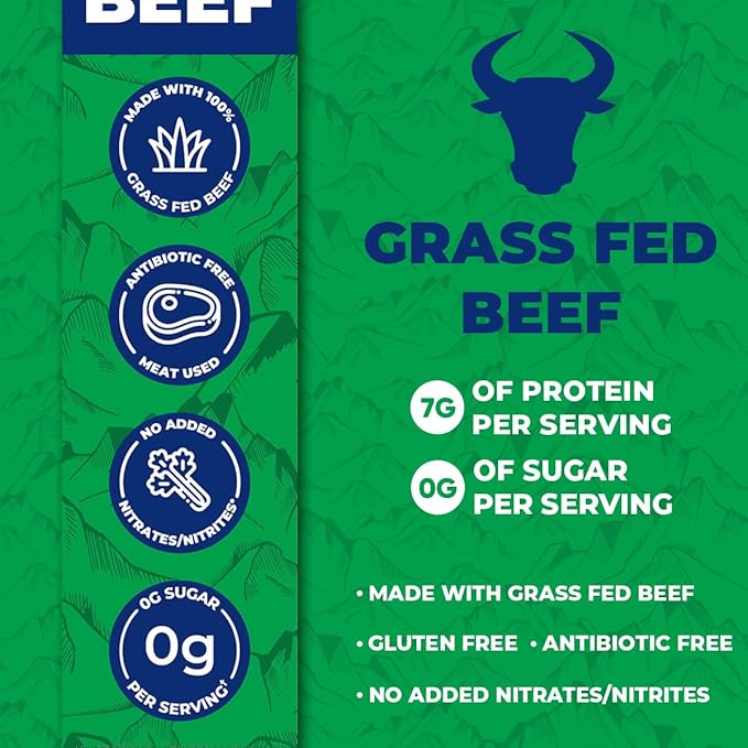 Apex Wild Game Gluten Free Keto Paleo Grass Fed Beef Zero Sugar Jerky Meat Snack Stick 1oz 12-Pack Grass Fed Beef