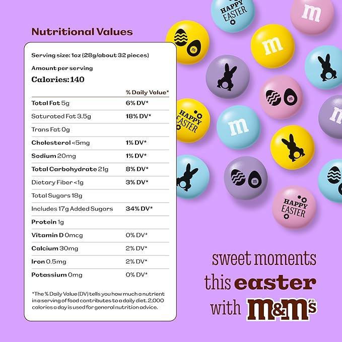 M&ampM’S WORLD Milk Chocolate Party Favors (30 Pack) Printed M&ampM'S With Fun Easter Themed Icons Perfect For Celebrations &amp Gatherings Egg Hunts &amp More
