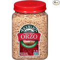 RiceSelect Whole Wheat Orzo Rice-Shaped Pasta Non-GMO Vegan 26.5-Ounce Jars 4-Count
