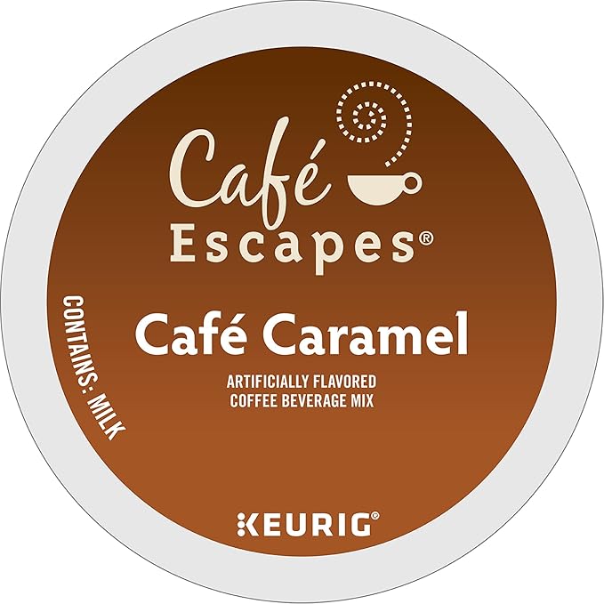 Café Escapes Café Caramel Coffee Beverage Single-Serve K-Cup Pods 60 Count