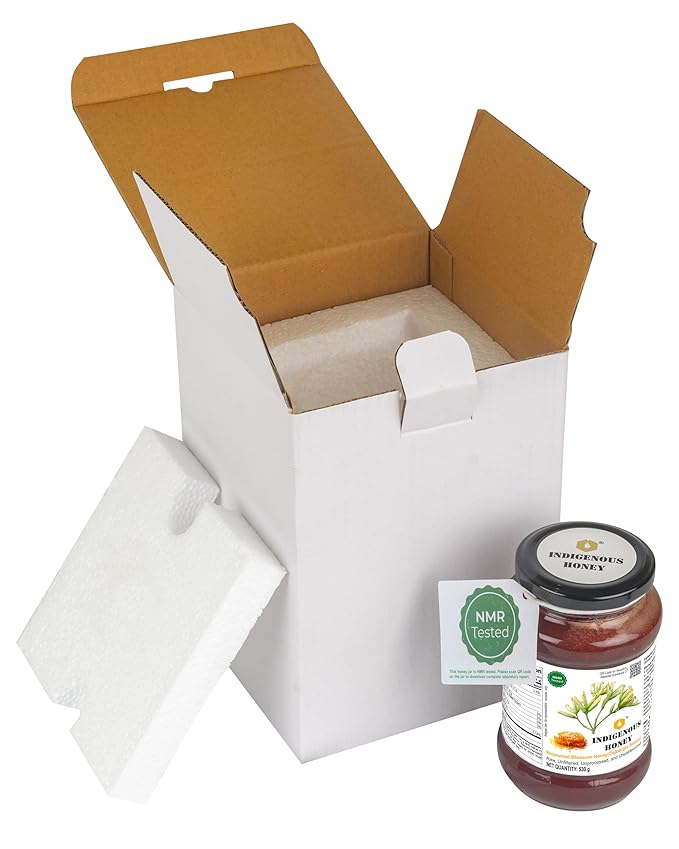 INDIGENOUS HONEY Rosewood Shisham Honey Raw Organic Natural Pure Unprocessed NMR Tested Unpasteurized Unheated 530g Glass Jar Pack of 1