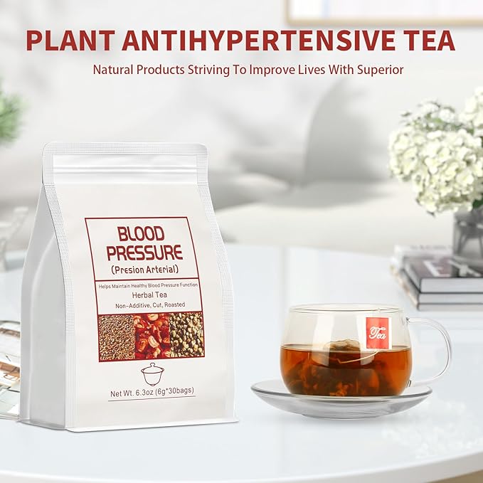 Blood Pressure Tea BagsHeart Functional Tea6g X 30 Bags 5.3 oz Natural Chinese Blend Herbal Tea Gluten FreeCaffeine Free Non-GMO