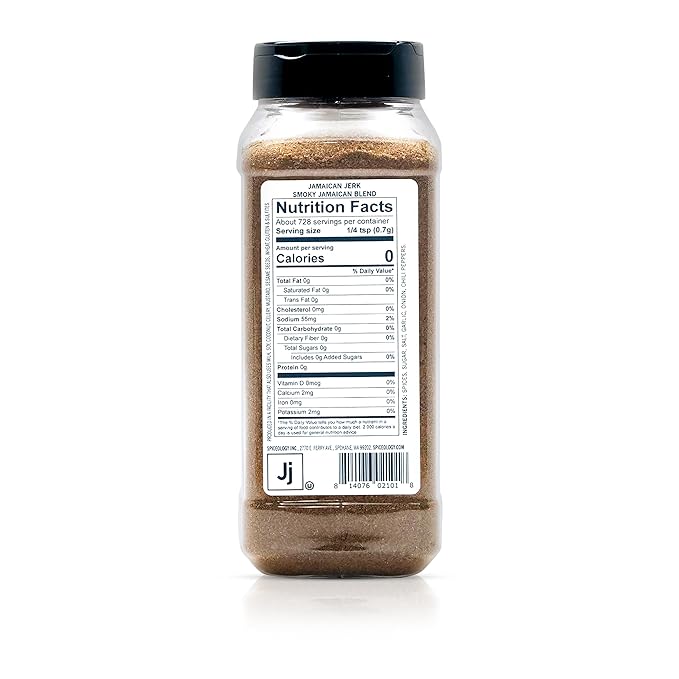 Spiceology - Jamaican Jerk Smoky Caribbean Rub - BBQ Rubs Spice Blends and Seasonings - Use On: Seafood Beef Chicken Pork Chili Squash Nuts Vegetables and Sweet Potato Fries - 18 oz