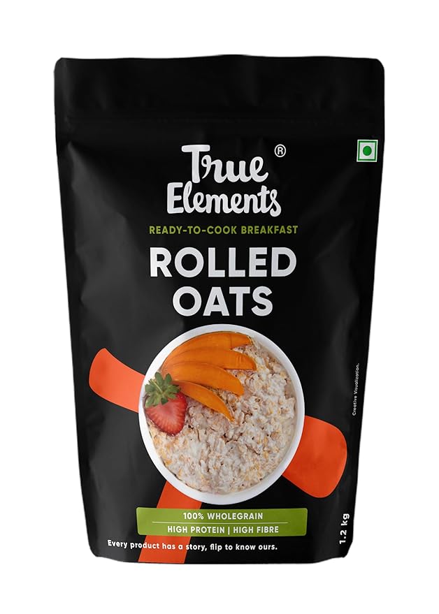 True Elements Rolled Oats 1.2kg - Oats Breakfast Healthy Food 100% Wholegrain