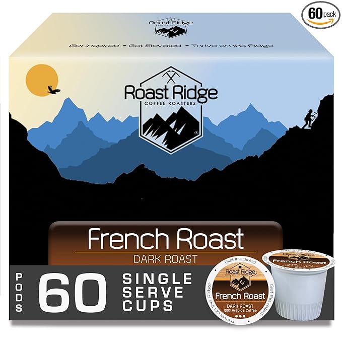 Roast Ridge Single Serve Coffee Pods for Keurig K-Cup Brewers French Roast 60 Count