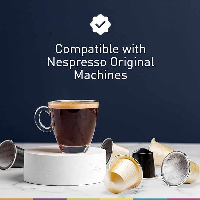 Bestpresso Coffee for Nespresso Original Machine 120 Aluminum pods Certified Genuine Espresso Variety Pack CaramelVanilla and Chocolate