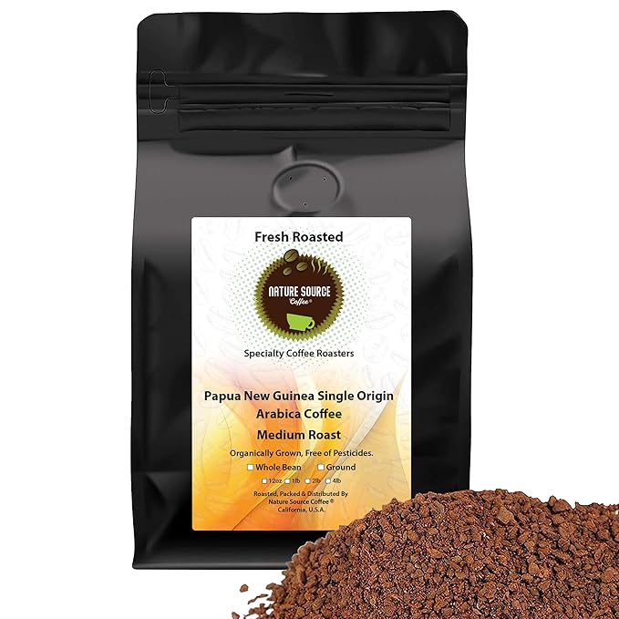 Papua New Guinea Single Origin Arabica Coffee Medium Roast 12oz Ground 1-Pack