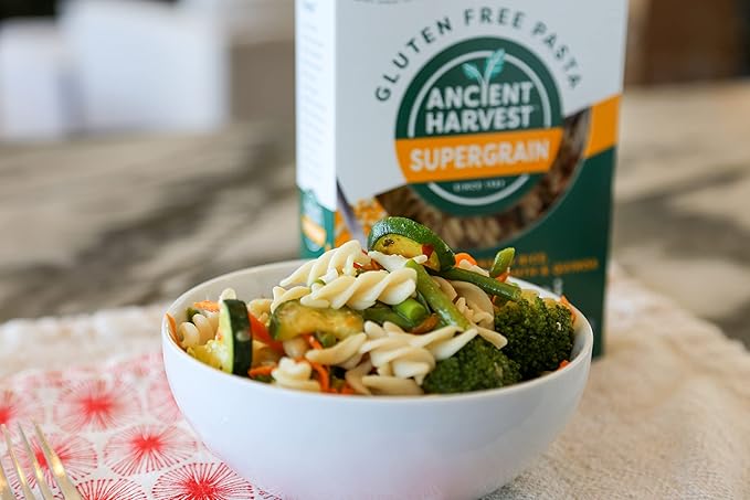 Ancient Harvest Gluten-Free Supergrain Pasta Plant-Based Vegan Rotini with Amaranth &amp Quinoa 8 Oz (Pack of 6)