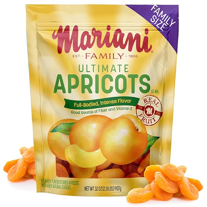 Mariani Ultimate Dried Apricots - 32oz Bulk Family Value Size Dried Fruit No Sugar Added Non-GMO Gluten-Free Resealable Pouch Great for Snacking &amp Baking Soft &amp Sweet Mediterranean Dry