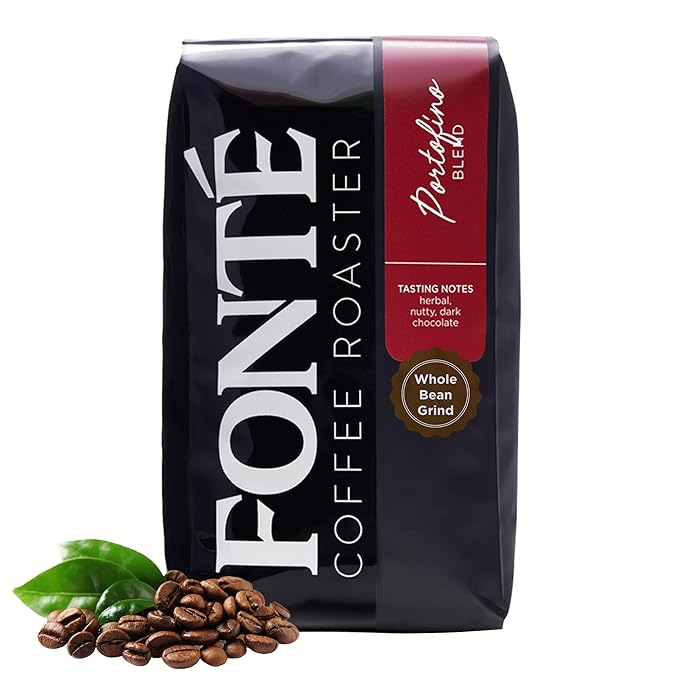 Fonte Coffee Roaster - Whole Bean Coffee - Medium-Dark Fresh Roast - Roasted in Seattle - Single Origin - Herbal Nutty Dark Chocolate - 12 oz - Portofino
