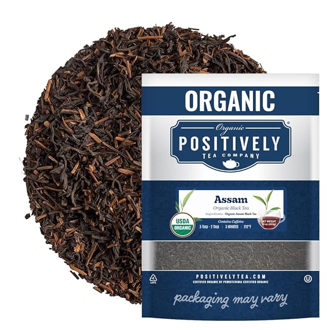 Organic Positively Tea Company Assam TGFOP Black Tea Loose Leaf 16 Ounce