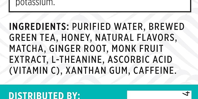 Matcha Love Energy+ Soothe Japanese Matcha + Honey &amp Ginger Tea Blend 8.28 Fl Oz Pack of 12