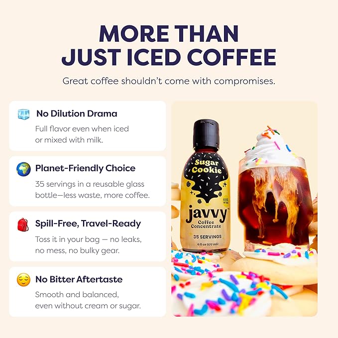 Coffee Concentrate - Limited Release Flavors - Cold Brew Coffee Perfect for Hot or Iced Instant Coffees Hot Drinks Cold Brew Concentrate 35 Servings - Sugar Cookie