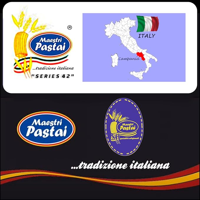 Maestri Pastai Gourmet Calamari Italian Pasta (Italian Calamarata Pasta) (Pack of 3) Special Series 42 Premium Quality Imported from Mercato San Severino Italy 17.66 oz (1.1 lbs) (each)