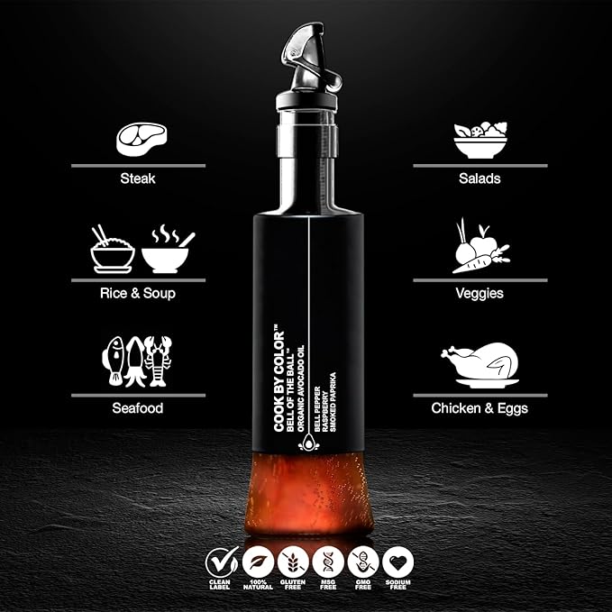Flavored Cold Pressed Avocado Oil for Cooking Organic Avocado Oil Cooking Oil for Keto Vegan Kosher No Sodium GMO MSG or Additives Frying Oil 350 mL 11.8 Fl Oz Bell of the Ball Flavor