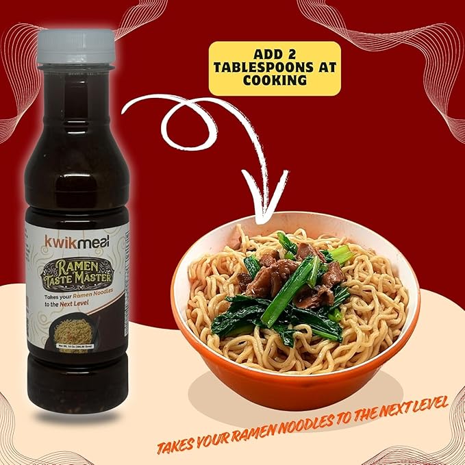 KwikMeal Ramen Taste Master | Ultimate Ramen &amp Noodles Flavor Enhancer | Add to Ramen Noodle Soup &amp Stir-Fried Noodles | Restaurant-Style Seasoning Sauce – 14 Oz (400 g) - 2 Pack