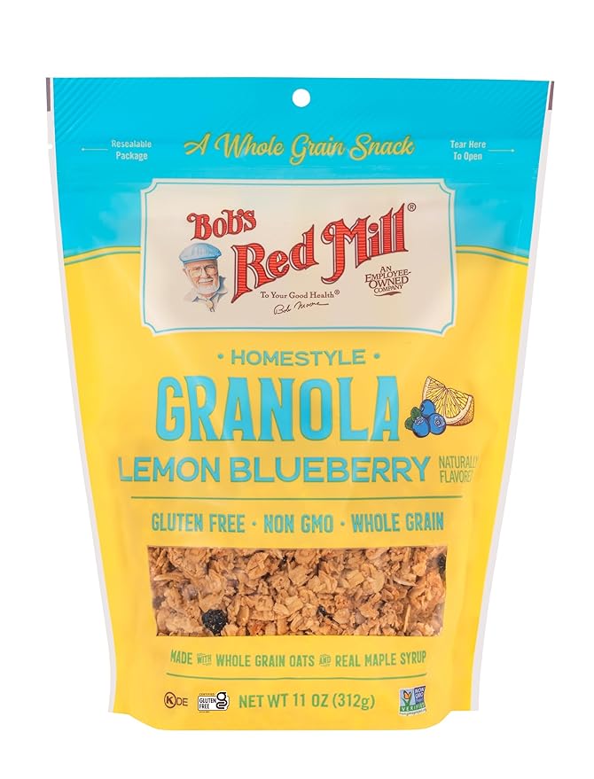 Bob's Red Mill Lemon Blueberry Granola 11oz (Pack of 6) - Non GMO Whole Grain Kosher