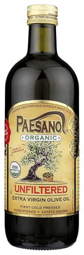 Paesanol ORGANIC UNFILTERED Extra Virgin Olive Oil 33.8 Fl Oz Glass