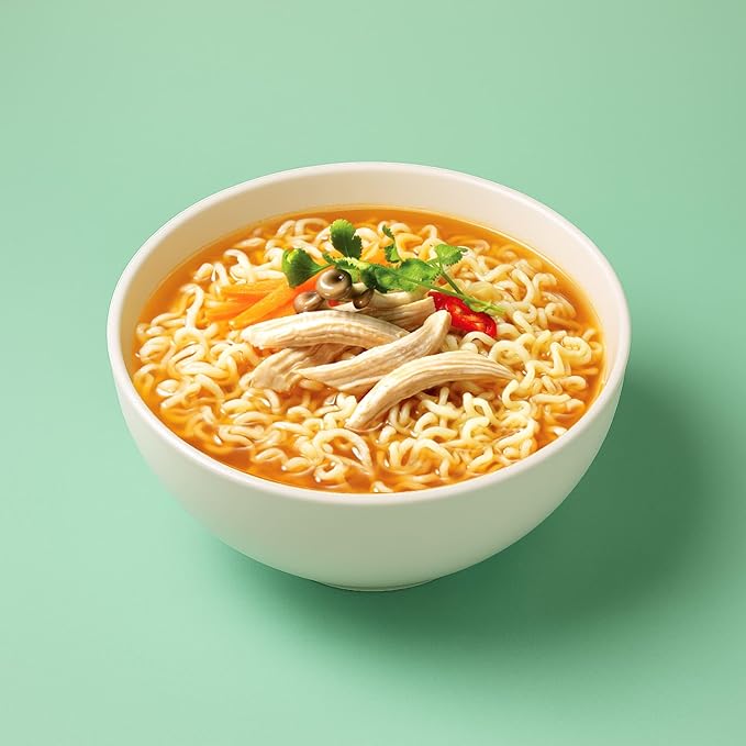 Paldo Fun &amp Yum Instant Cup Noodle Soup Bowl with Chicken Flavored Broth Pack of 12 Best Oriental Style Korean Ramyun Most Loved Korean Noodles 86g (3.03 oz) (Pack of 12)