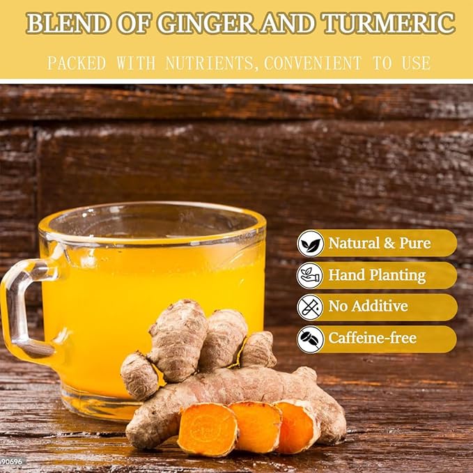 Premium Turmeric Ginger Cinnamon Tea Bags Organic Turmeric Ginger Herbal Tea 150 TeaBags 100% Natural Hand-made Blend No Sugar No Caffeine No Gluten Vegan