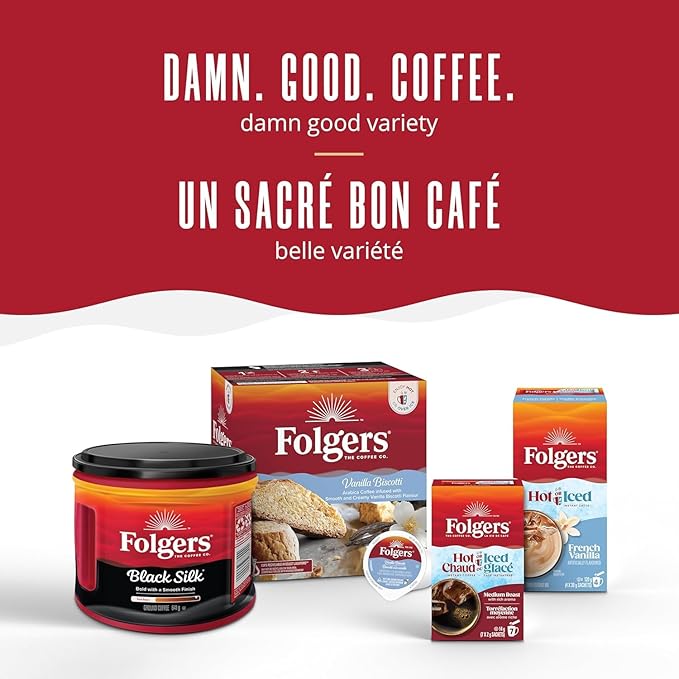 Folgers Vanilla Biscotti Coffee Pods12 Pods108g {Imported from Canada}