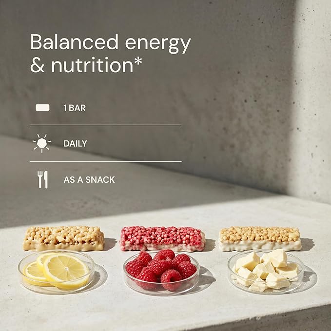 Blueprint Bryan Johnson Macadamia Nut Protein Bar - 9G Plant Protein - Healthy Fats - Supports Muscle Growth - Low Carb &amp Sugar - Natural Ingredients - Vegan Keto Snack (Raspberry - 12 Pack)