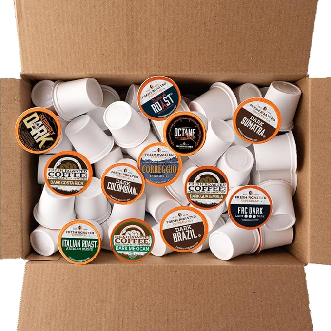 Fresh Roasted Coffee Dark Roast Big Box Variety Pack K-Cup Compatible 144 Count