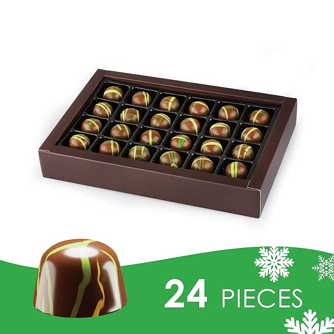 Fiorella Dubai Chocolate Gift Box 24 Count Premium Gourmet Milk Chocolate with Pistachio Butter &amp Crispy Knafeh Food Gifts for Holiday Gift Basket Christmas Chocolate Candy 10.15 Oz