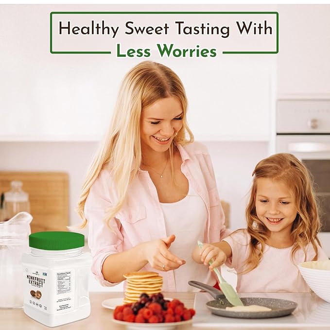 Morning Pep 100% Pure Monk Fruit extract sweetener No Erythritol Monkfruit Extract Powder NON-GMO Project Verified Keto Certified OU kosher No Fillers Zero Calories | Over 900 Servings | 10 oz